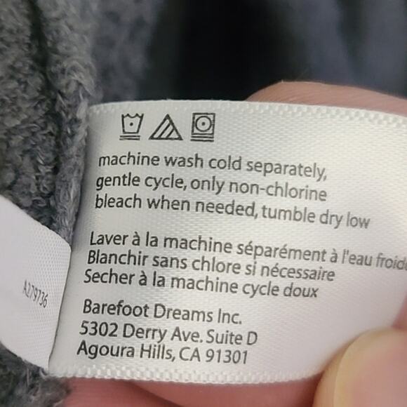 Barefoot Dreams Cardigan Bamboo Chic Lite Gray S Open Drape Coastal Grandma - Picture 9 of 10